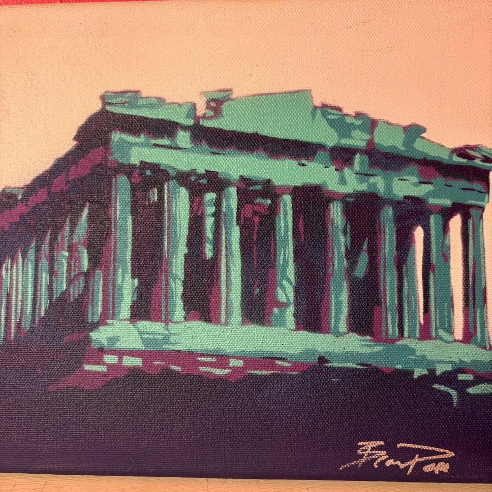 Poparthanon by Beau Pope * Original Stencil Painting on Canvas Hand cut Pop Art